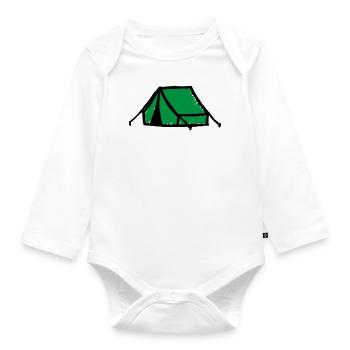 Zelt Zelten - Baby Bio-Langarm-Body - Weiß - Vorne