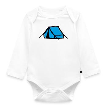 Zelt - Baby Bio-Langarm-Body - Weiß - Vorne