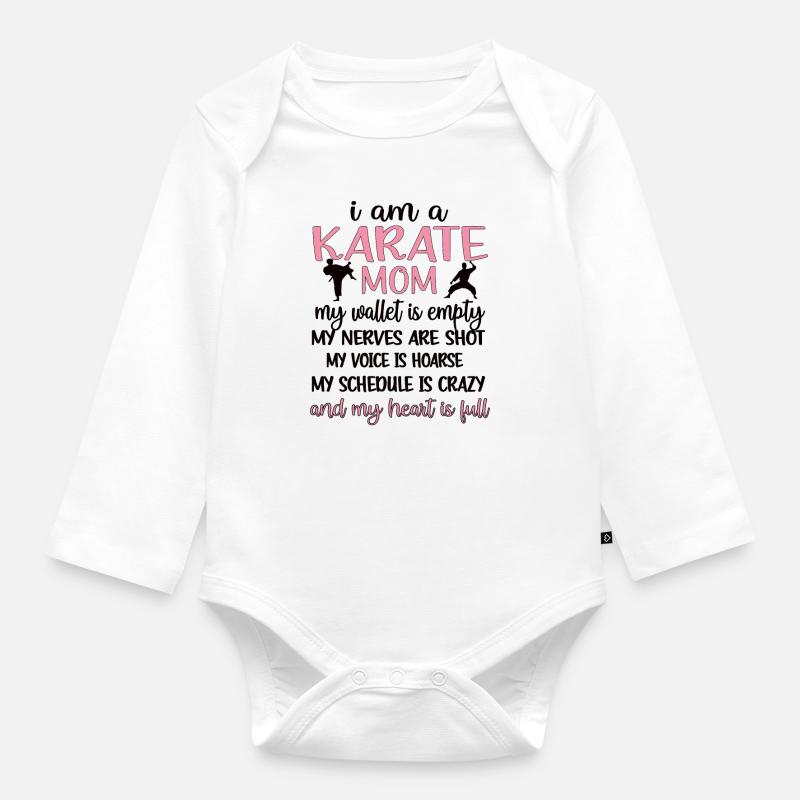Beste Karate-Mama Geschenk Stolze Karate Mutter - Baby Bio-Langarm-Body - Weiß