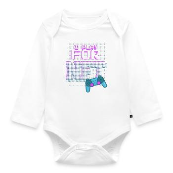 Für NFT spielen - Baby Bio-Langarm-Body - Weiß - Vorne