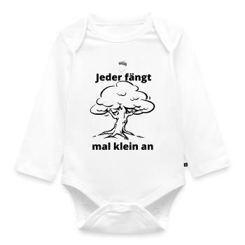 Jeder fängt mal klein an - Baby Bio-Langarm-Body - Weiß - Vorne
