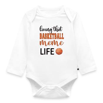 Meme Oma Von Basketballspieler Basketball Meme - Baby Bio-Langarm-Body - Weiß - Vorne