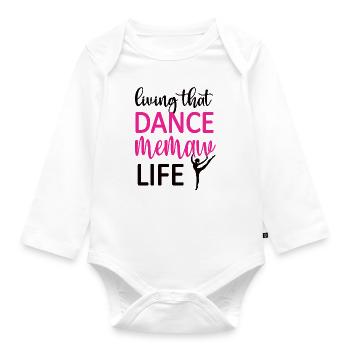 Proud Dance Memaw Grandma By Dancer Dance Memaw - Organic Longsleeve Baby Bodysuit - white - Front