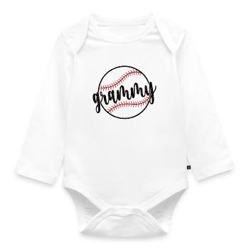 Grammy Grand-mère d’un joueur de baseball Grammy de baseball - Body Bébé bio manches longues - blanc - Devant