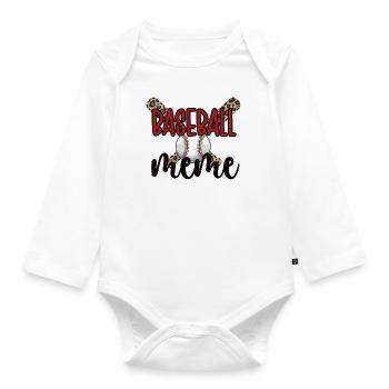 Meme Oma Eines Baseballspieler Baseball Meme - Baby Bio-Langarm-Body - Weiß - Vorne