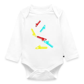 Chainsaw Icon Icon - Organic Longsleeve Baby Bodysuit - white - Front