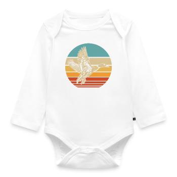 Duck retro vintage - Organic Longsleeve Baby Bodysuit - white - Front