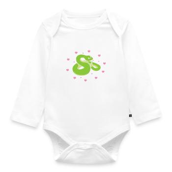 This Kid Loves Snakes - Baby Bio-Langarm-Body - Weiß - Vorne