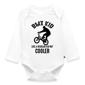 BMX-Bike für meinen Jungen, den ich liebe - Baby Bio-Langarm-Body - Weiß - Vorne