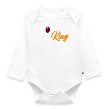 Coffee King mit Bohne - Baby Bio-Langarm-Body - Weiß - Vorne
