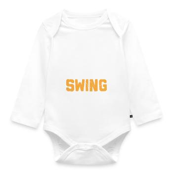 Your Girlfriend Likes My Swing Funny Baseball - Baby Bio-Langarm-Body - Weiß - Vorne