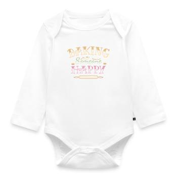 BAKING FUNNY SAYING - PASTRY CHEF FUNNY QUOTE - Organic Longsleeve Baby Bodysuit - white - Front