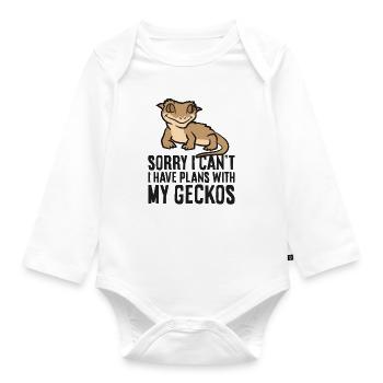 Ich kann leider nicht, ich habe Pläne mit meinen - Baby Bio-Langarm-Body - Weiß - Vorne