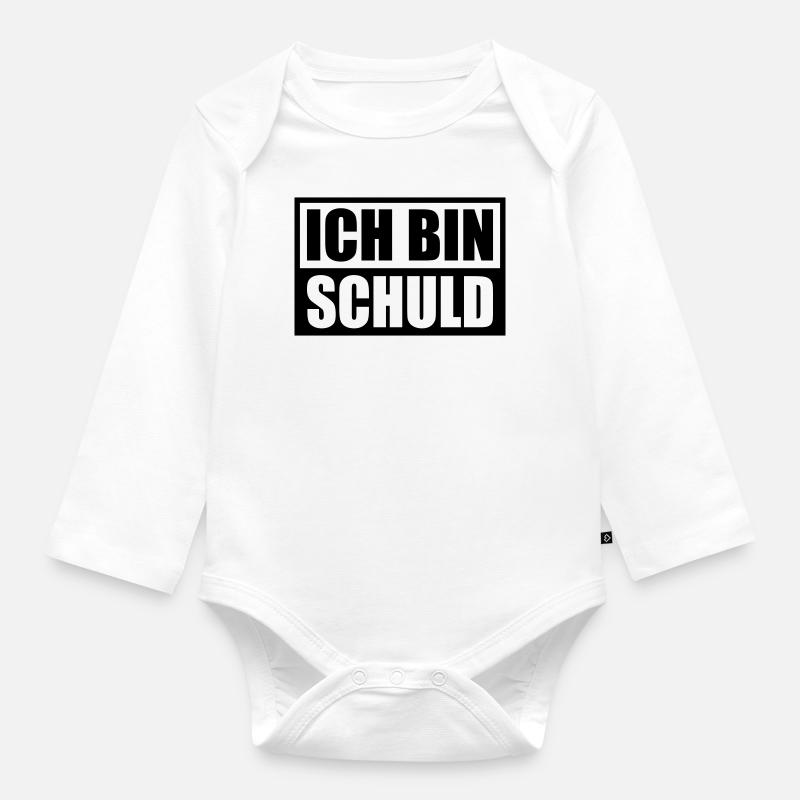 Ich bin Schuld | Farbe änderbar - Baby Bio-Langarm-Body - Weiß