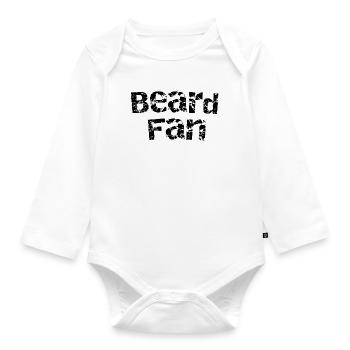 Beard fan - Organic Longsleeve Baby Bodysuit - white - Front