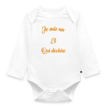 Je suis un tonton et parrain qui déchire - Body Bébé bio manches longues - blanc - Devant