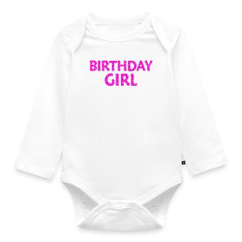Fille d’anniversaire - Body Bébé bio manches longues - blanc - Devant
