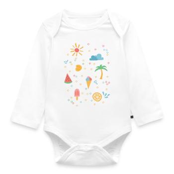 Sommer - Baby Bio-Langarm-Body - Weiß - Vorne