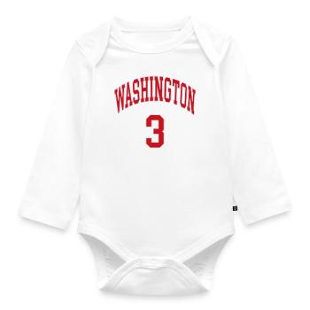 Washington 3 - Organic Longsleeve Baby Bodysuit - white - Front