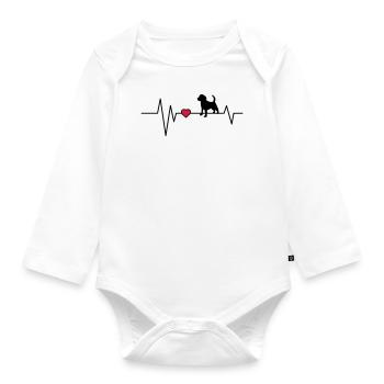 Heartbeat Chien Beagle - Body Bébé bio manches longues - blanc - Devant