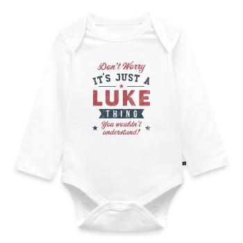 Its a Luke thing - Organic Longsleeve Baby Bodysuit - white - Front