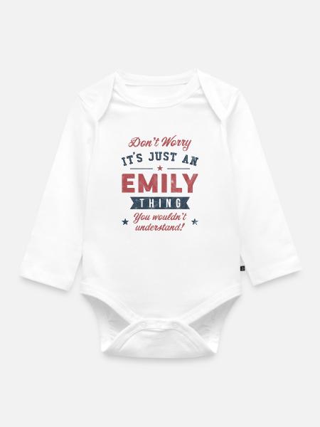 Es ist eine Emily-Sache - Baby Bio-Langarm-Body - Weiß