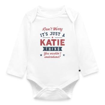 C’est un truc de Katie - Body Bébé bio manches longues - blanc - Devant