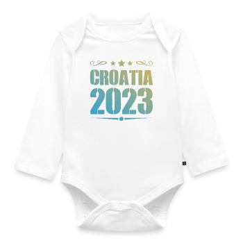 Croatia 2023 - Organic Longsleeve Baby Bodysuit - white - Front