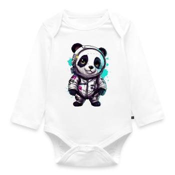 Happy Astronaut - Baby Bio-Langarm-Body - Weiß - Vorne