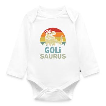 Wöd Goli Saurus beste Goli Patentante Österreich - Baby Bio-Langarm-Body - Weiß - Vorne