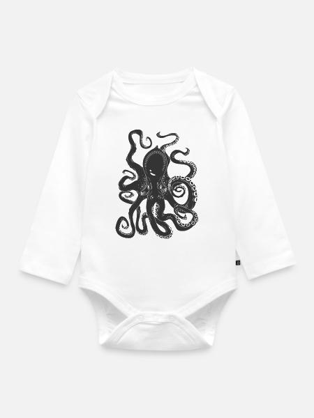 Meerestiere - Baby Bio-Langarm-Body - Weiß