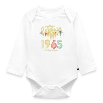 1965 Anniversaire né en 1965 Rétro Vintage - Body Bébé bio manches longues - blanc - Devant
