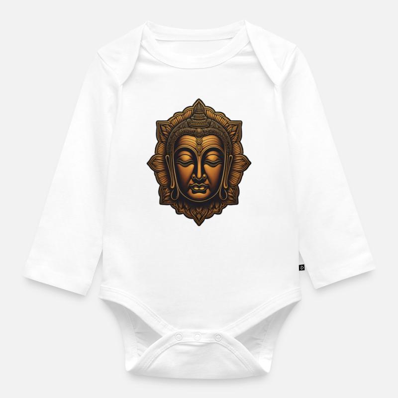 Bouddha - Body Bébé bio manches longues - blanc