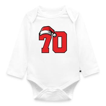 70 Number Christmas - Organic Longsleeve Baby Bodysuit - white - Front