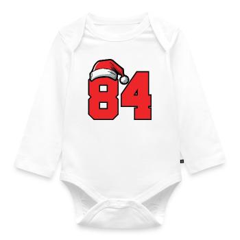 84 Zahl Weihnachten - Baby Bio-Langarm-Body - Weiß - Vorne