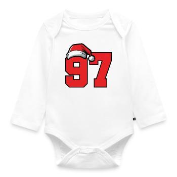 97 Number Christmas - Organic Longsleeve Baby Bodysuit - white - Front