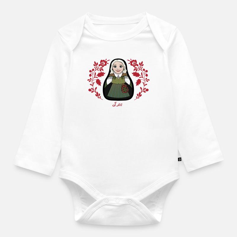 Teinte lâche avec des fleurs. - Body Bébé bio manches longues - blanc
