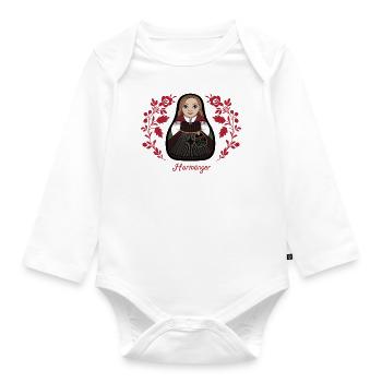 Harmångerstinta mit Blumen - Baby Bio-Langarm-Body - Weiß - Vorne