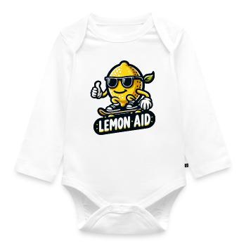Lemon Aid - Baby Bio-Langarm-Body - Weiß - Vorne
