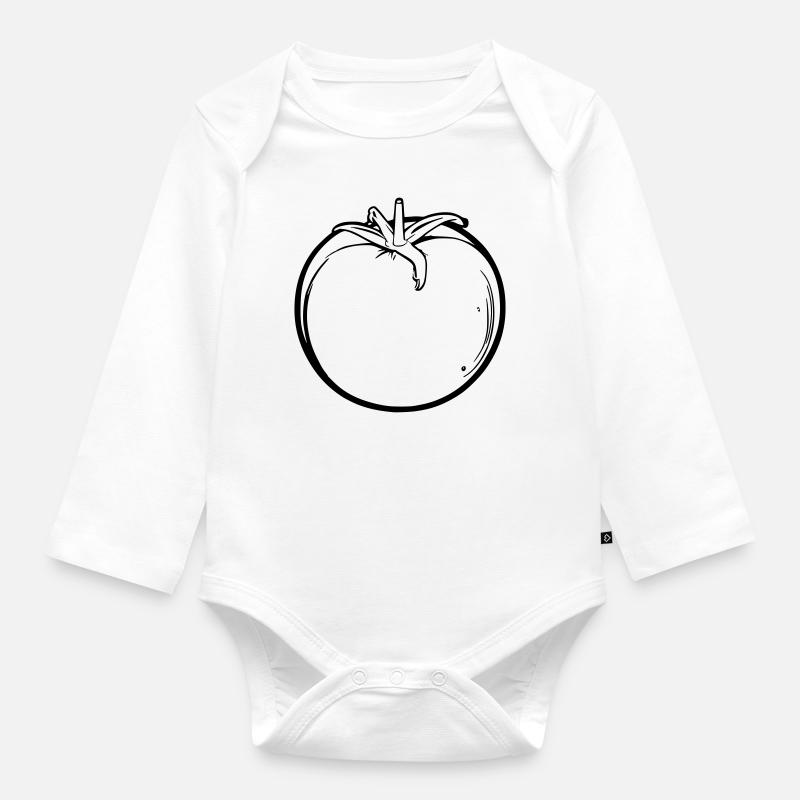 Tomate - Baby Bio-Langarm-Body - Weiß