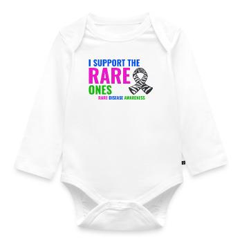 Rare Disease Support Empowering Awareness - Organic Longsleeve Baby Bodysuit - white - Front