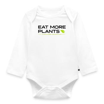 EAT MORE PLANTS | PlantPower-NoLimits - Organic Longsleeve Baby Bodysuit - white - Front