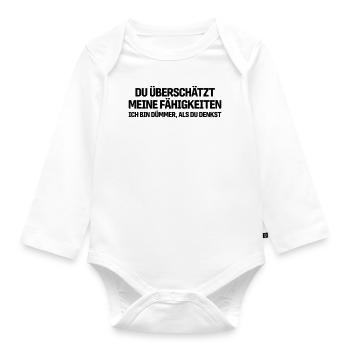 You're overestimating my abilities - Organic Longsleeve Baby Bodysuit - white - Front