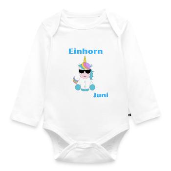Einhorn - Baby Bio-Langarm-Body - Weiß - Vorne