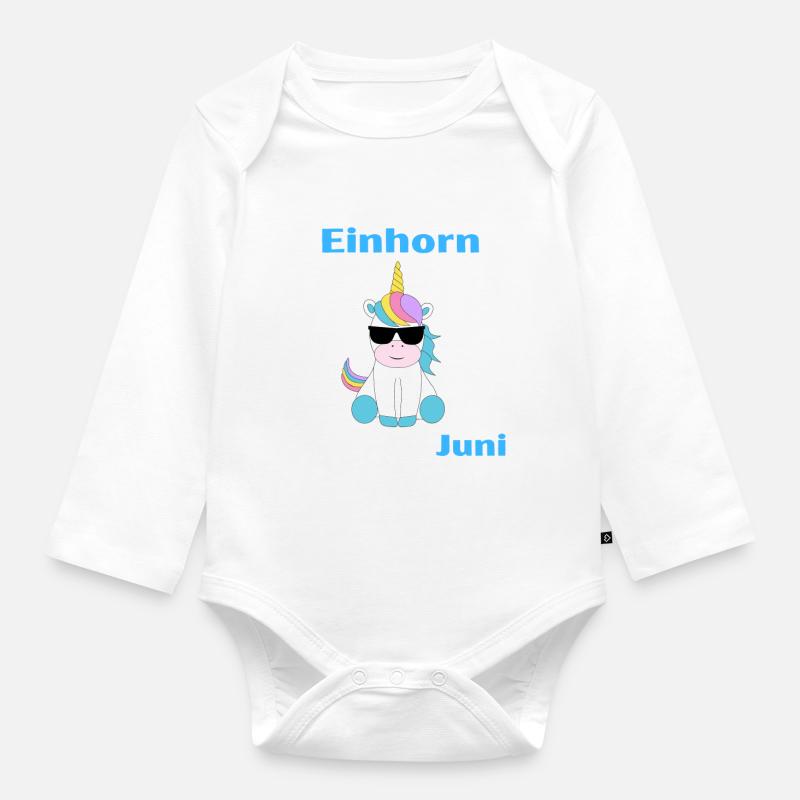 Einhorn - Baby Bio-Langarm-Body - Weiß