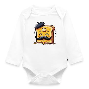Petit-déjeuner Kawaii French Toast Lover Francophile - Body Bébé bio manches longues - blanc - Devant