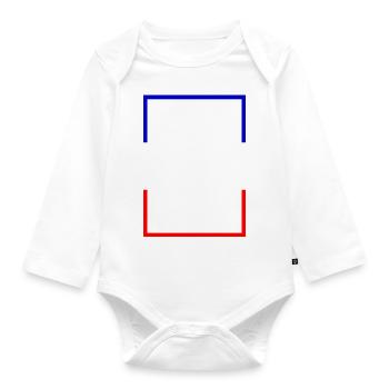 France France, Statement lettering with flag - Organic Longsleeve Baby Bodysuit - white - Front