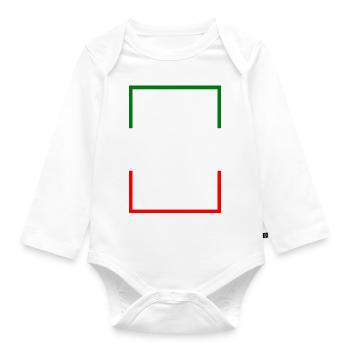 Italy, Italia, Statement lettering with flag - Organic Longsleeve Baby Bodysuit - white - Front