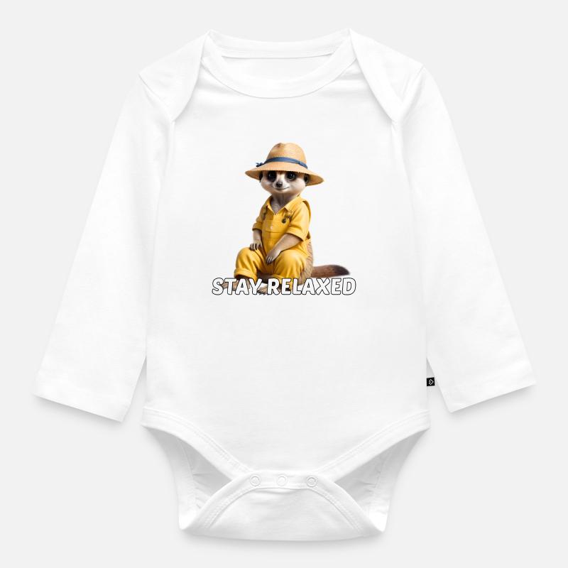 Suricate - Body Bébé bio manches longues - blanc
