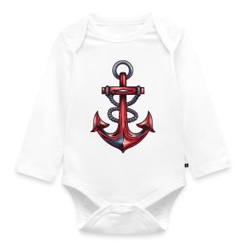 Anker Hafen - Baby Bio-Langarm-Body - Weiß - Vorne